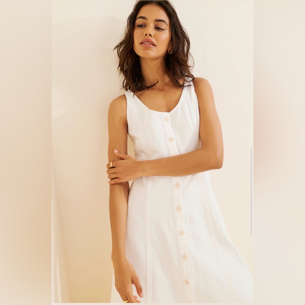 NWT Citizens of Humanity Rosetta Dress in Pashima White Denim Cotton 2 - Picture 6 of 16